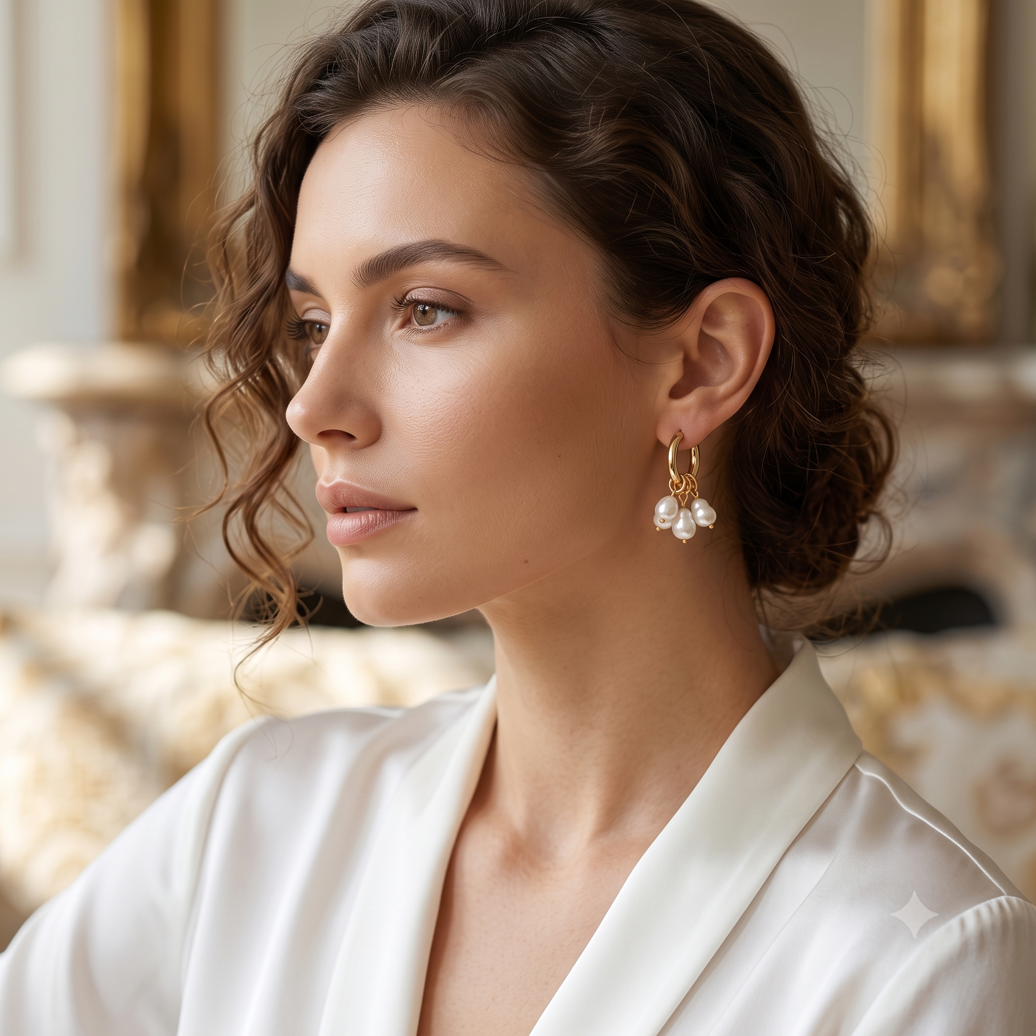 Pearl tassel earrings
