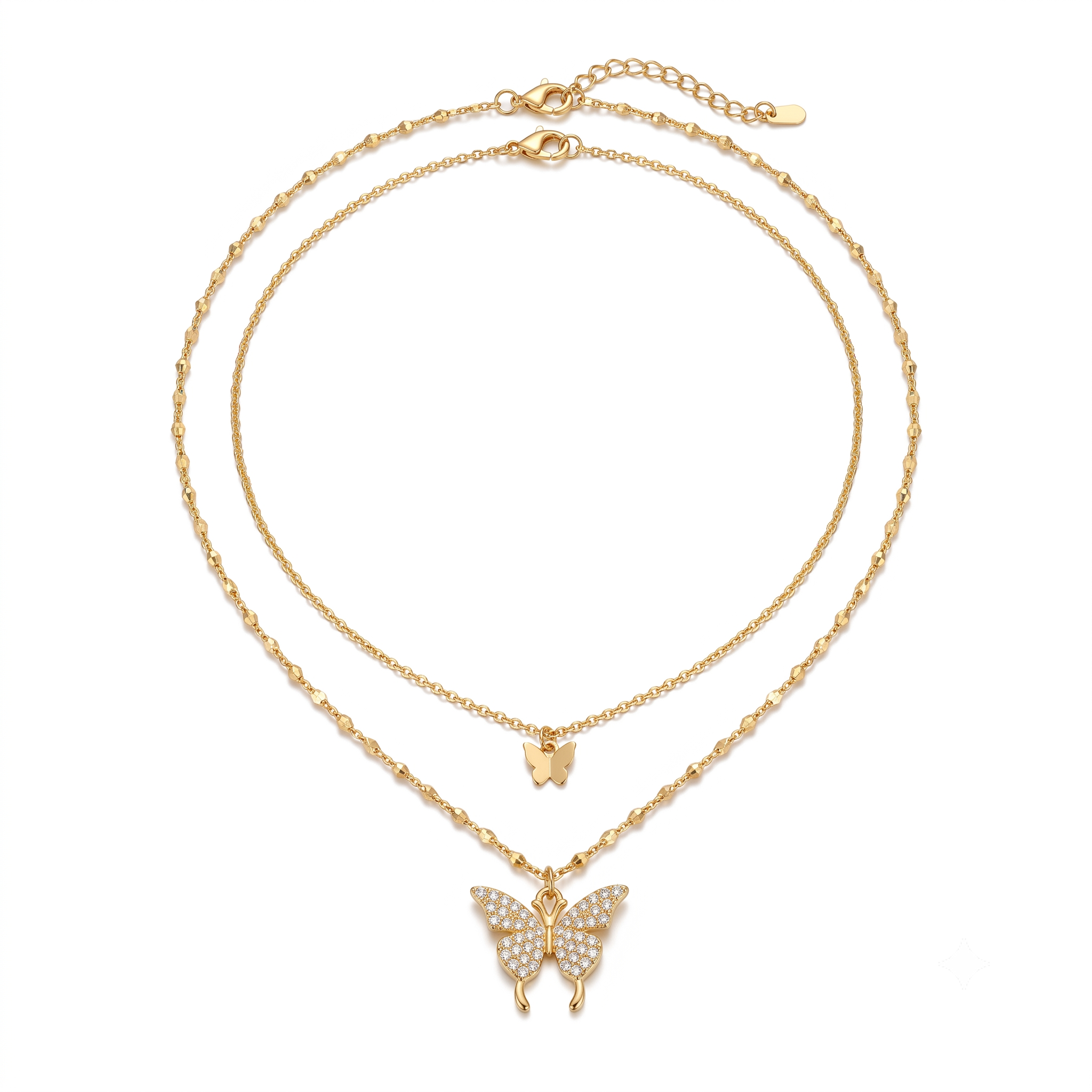 Elegant Butterfly Double Layer Necklace