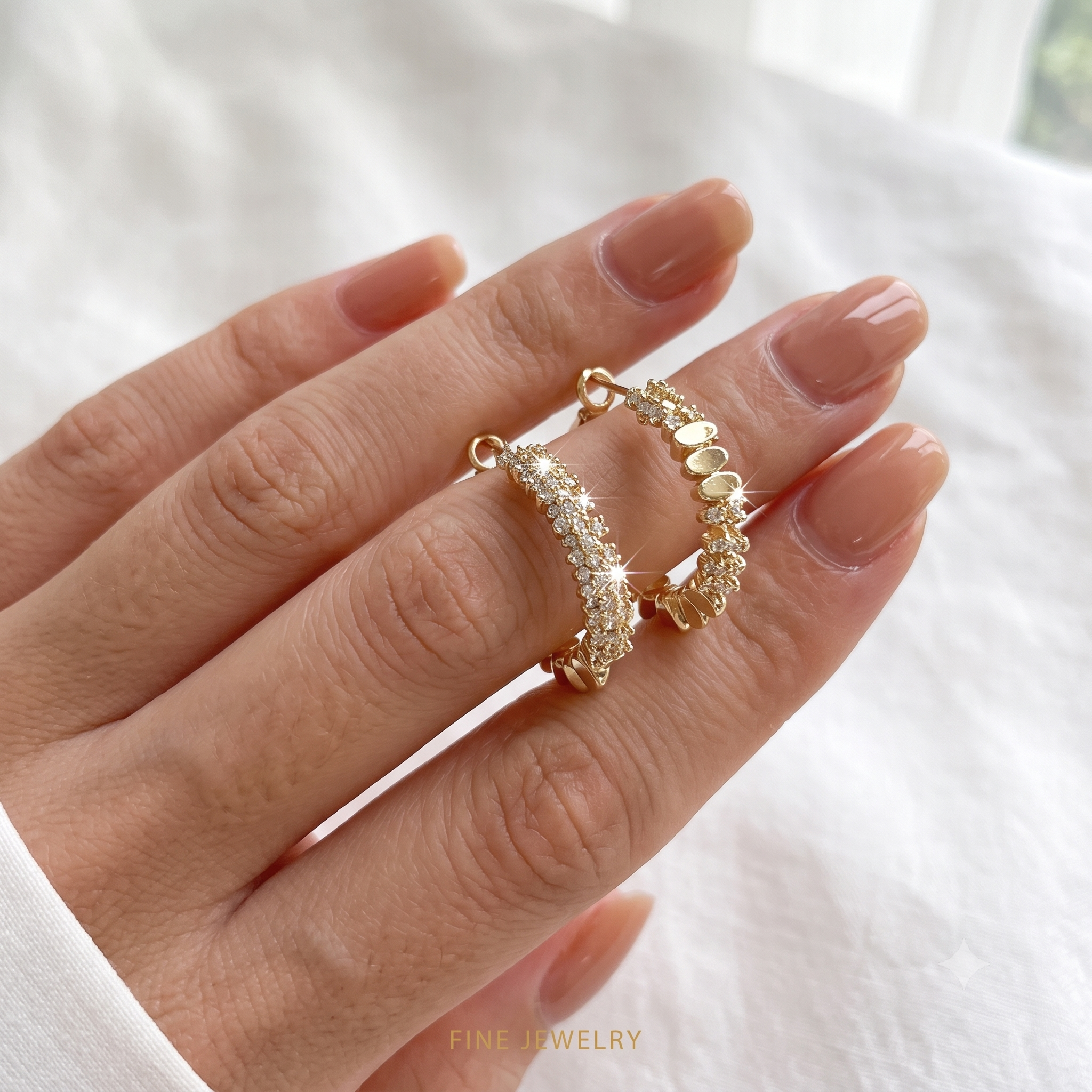 Gold Crystal Hoop Earrings – Effortless Everyday Glam
