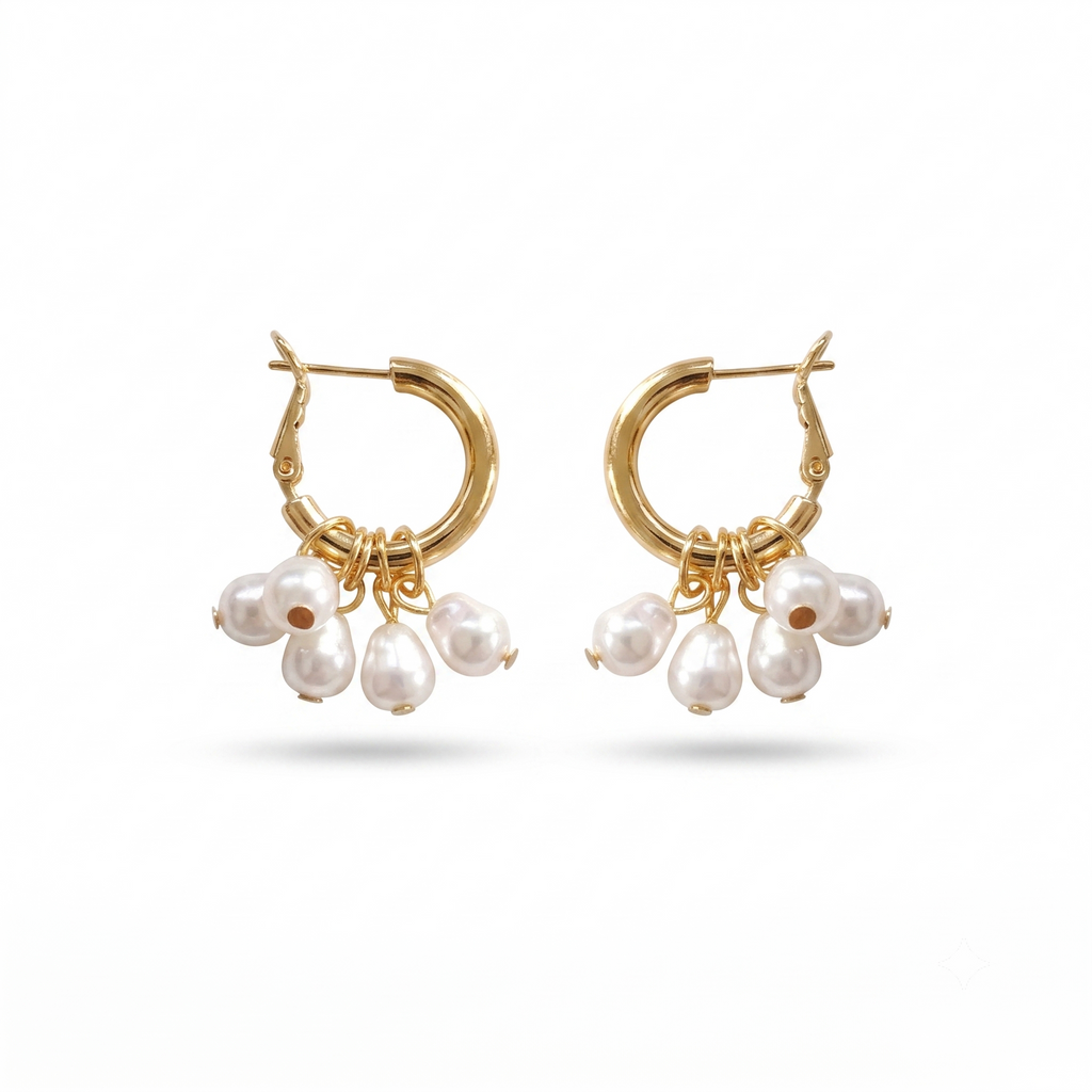 Pearl tassel earrings