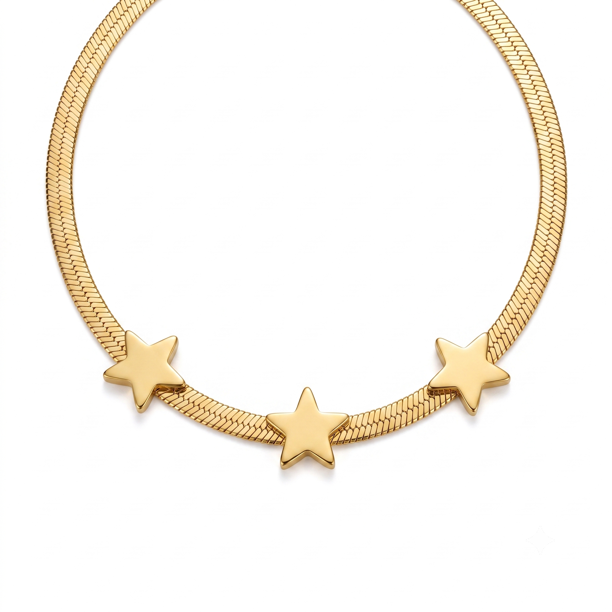 Triple Star Gold Chain Necklace