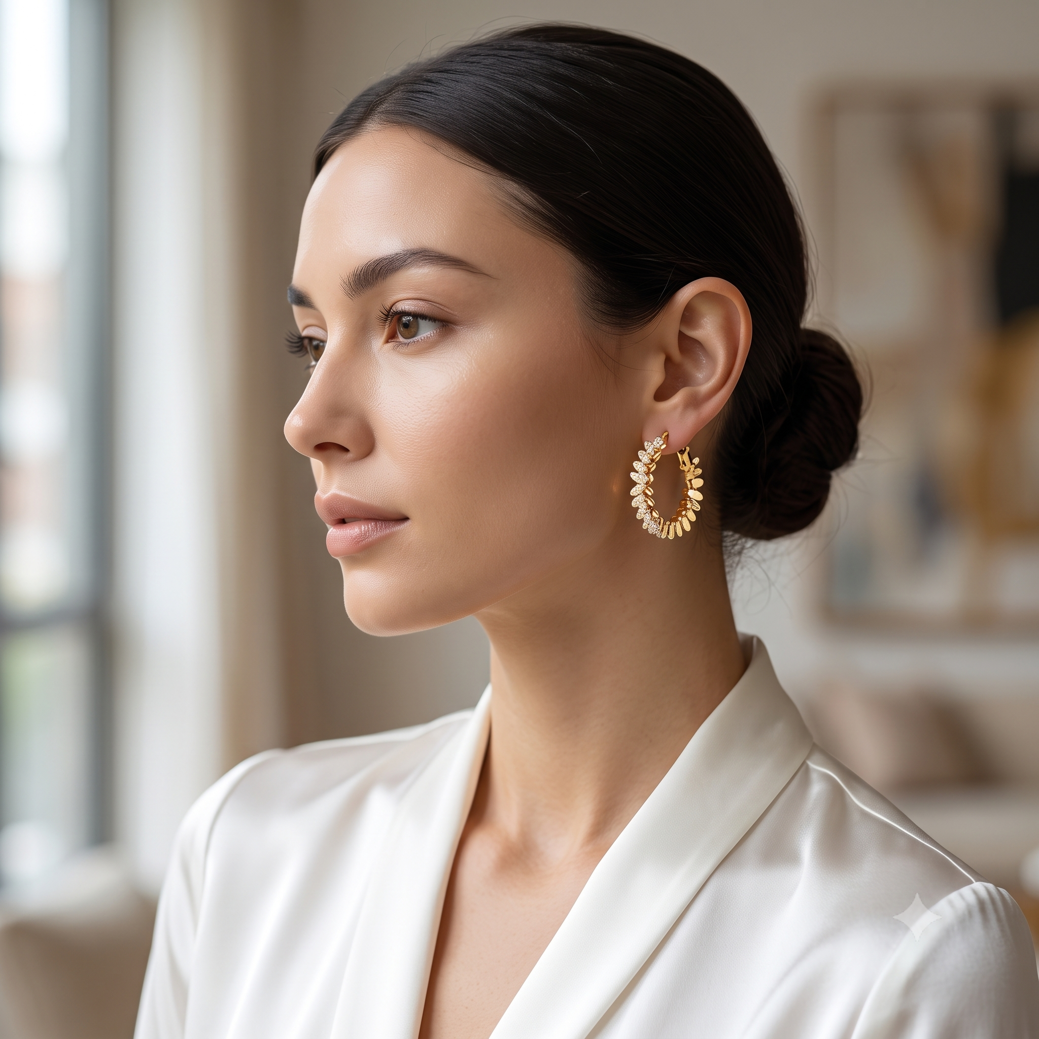 Gold Crystal Hoop Earrings – Effortless Everyday Glam