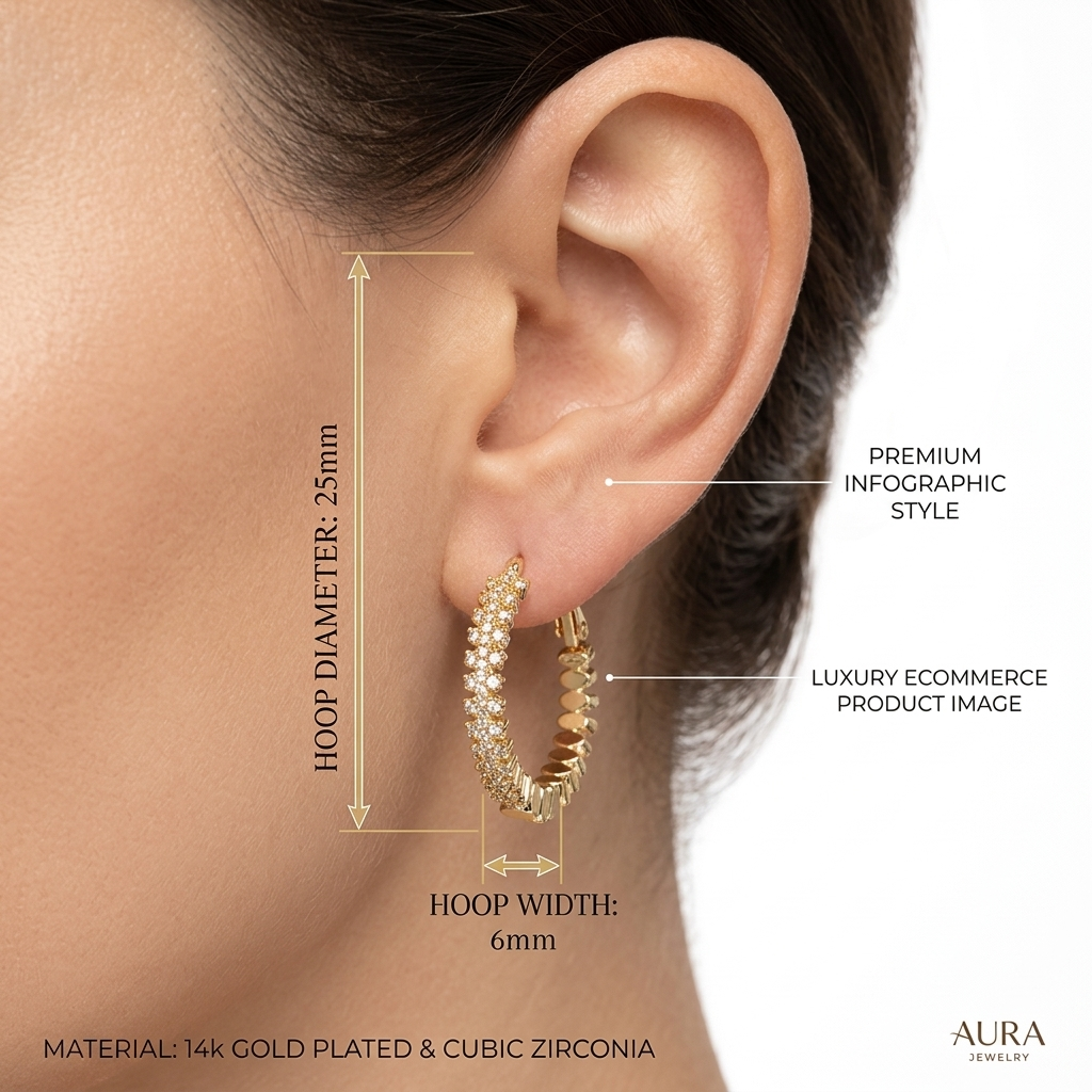 Gold Crystal Hoop Earrings – Effortless Everyday Glam
