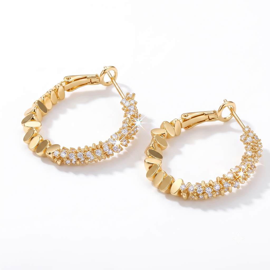 Gold Crystal Hoop Earrings – Effortless Everyday Glam