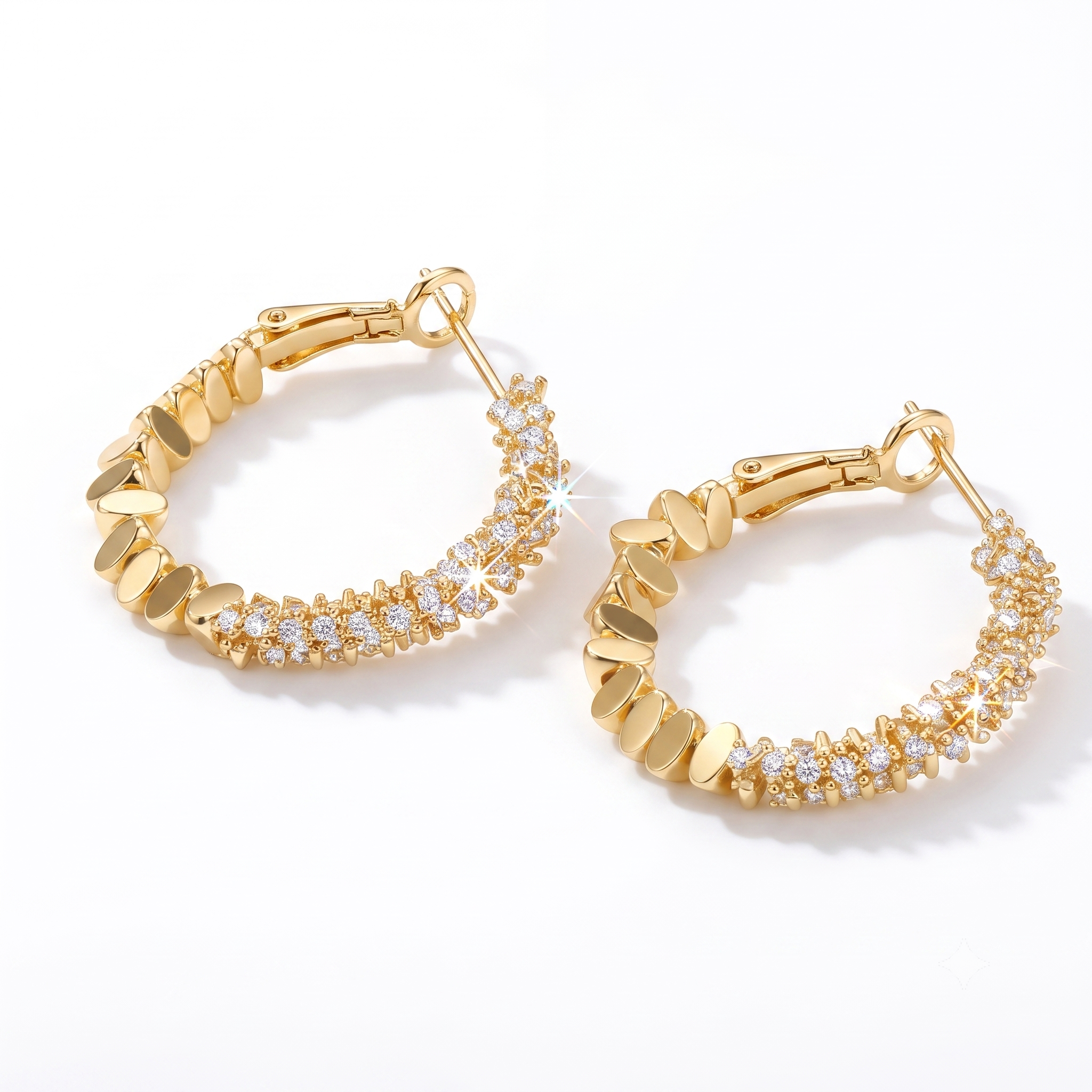 Gold Crystal Hoop Earrings – Effortless Everyday Glam