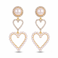 Pearl Rhinestone Drop Earrings