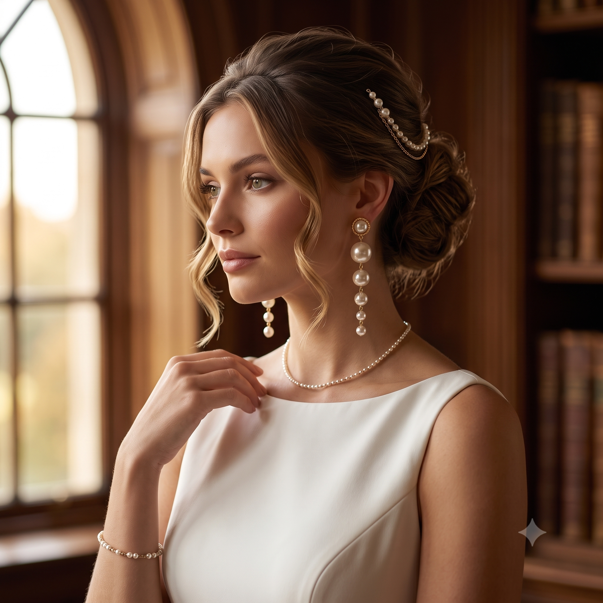 Elegant Long Pearl Drop Earrings – Classic Beauty, Modern Grace