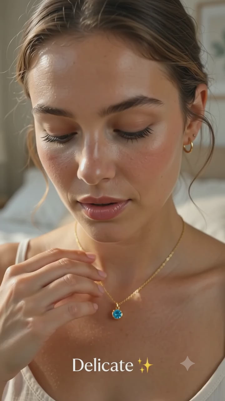 Blue Birthstone Necklace — Wear Your Birth Month With Pride